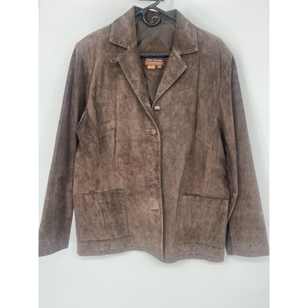 Jacket Stan Herman Studio Brown Suede/100%Leather 100% Polyster Lining Size L